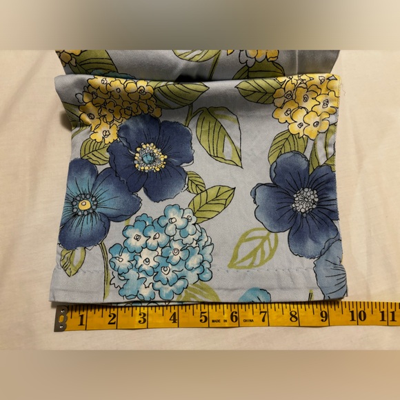 Talbots blue, green & yellow floral pique straight leg pants, 16 - Picture 6 of 8